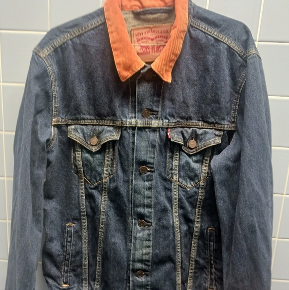 Levi's Other - Rare 2012 Levi’s Trucker Jacket - Orange Corduroy Collar - Size L